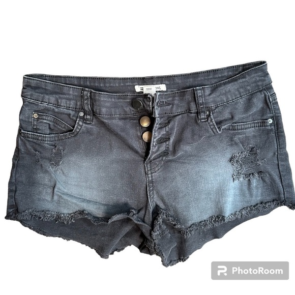 Billabong Pants - Billabong denim cut off distressed jeans shorts in black size 29
